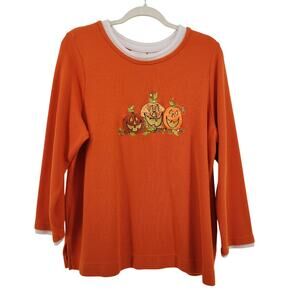 WHITE STAG‎ Women's 16W Longsleeve Pumpkin Theme